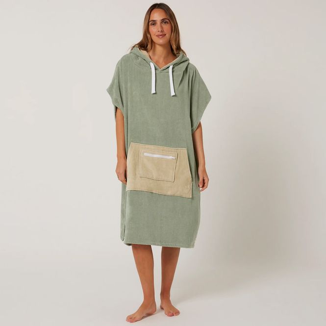 Hovedbilde O&E - Skifteponcho med hette - Day Dream - Sage