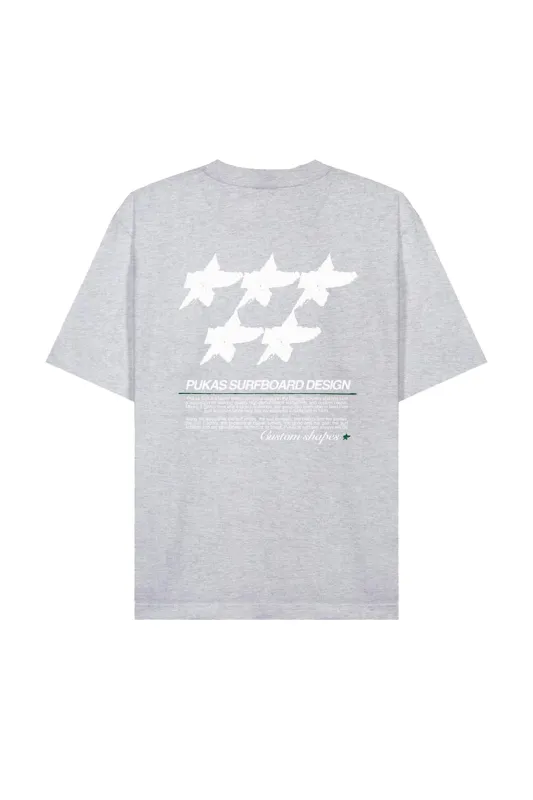Pukas - Five Stars Contrast Stitch Tee - T-skjorte Heather Grey