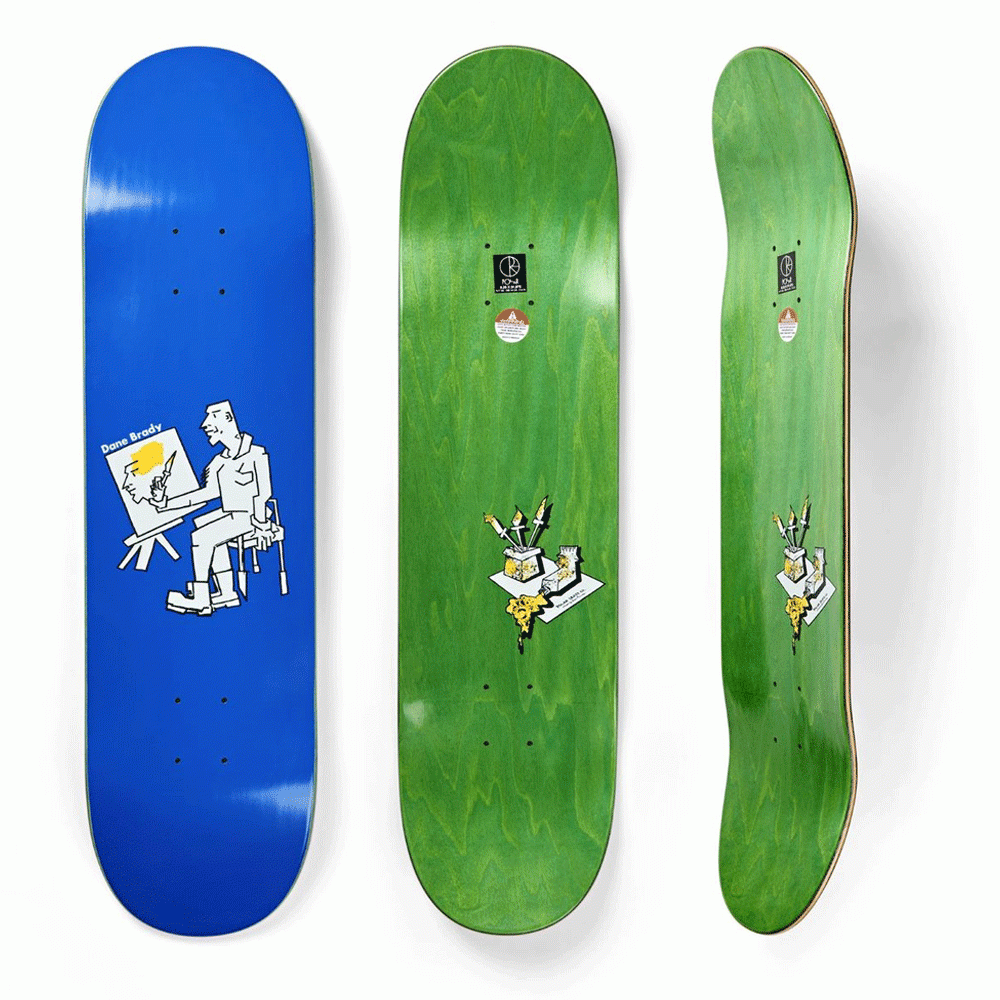 Polar 7.875 - Dane Brady Painter Blue Skateboard Plate