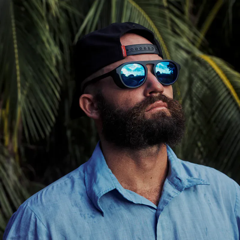 I-SEA Ivan Florence - Black/Blue Mirror Polarized Solbriller