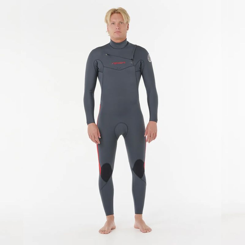 Rip Curl 4/3 Dawn Patrol Pro Chest Zip Våtdrakt - Red