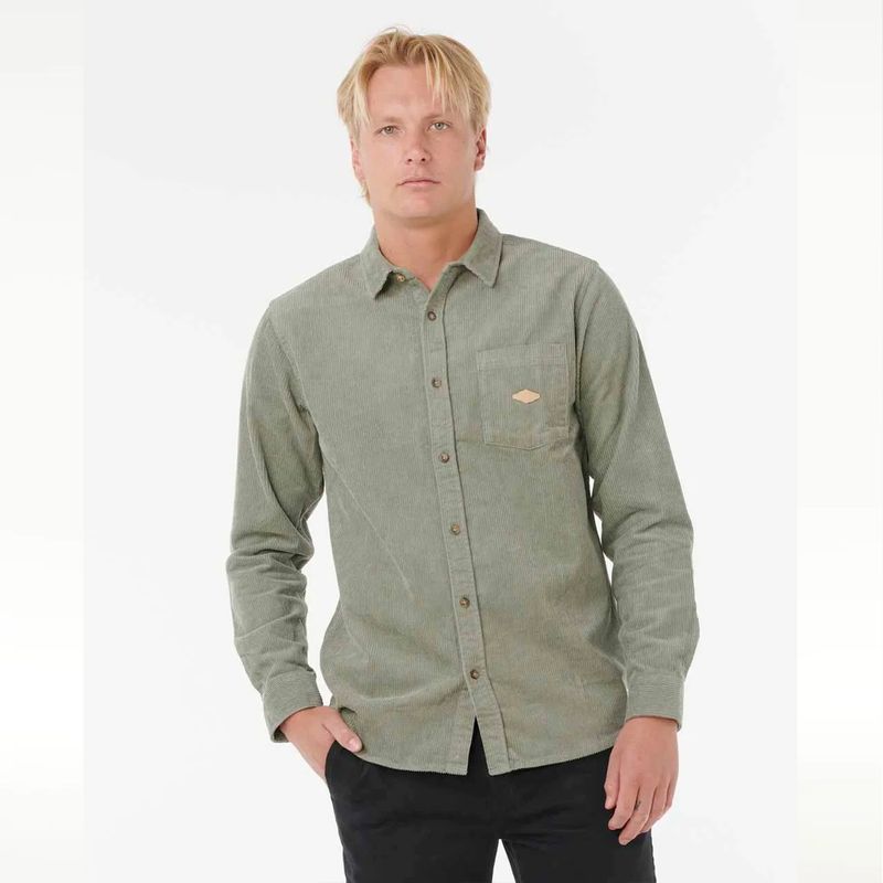 Rip Curl Classic Surf Cord Long Sleeve Shirt - Cactus Green
