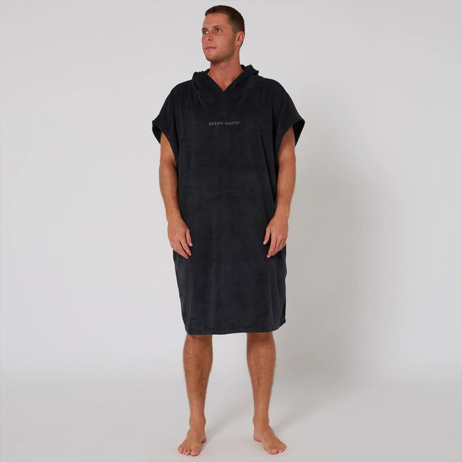 Hovedbilde O&E - Surf Essential skifteponcho med hette - Dull Black