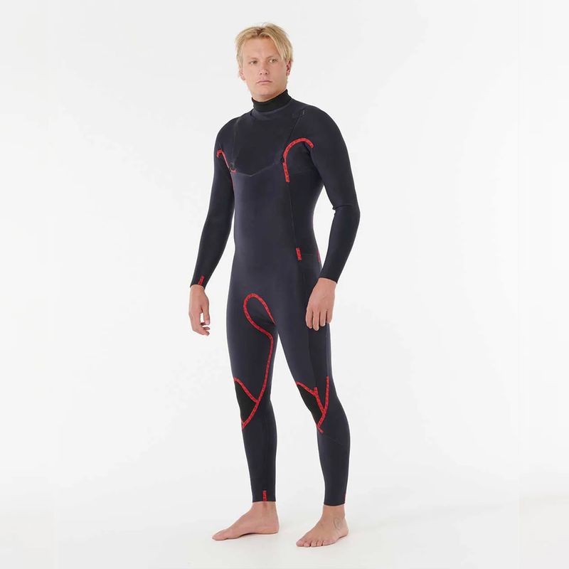 Rip Curl 4/3 Dawn Patrol Pro Chest Zip Våtdrakt - Red