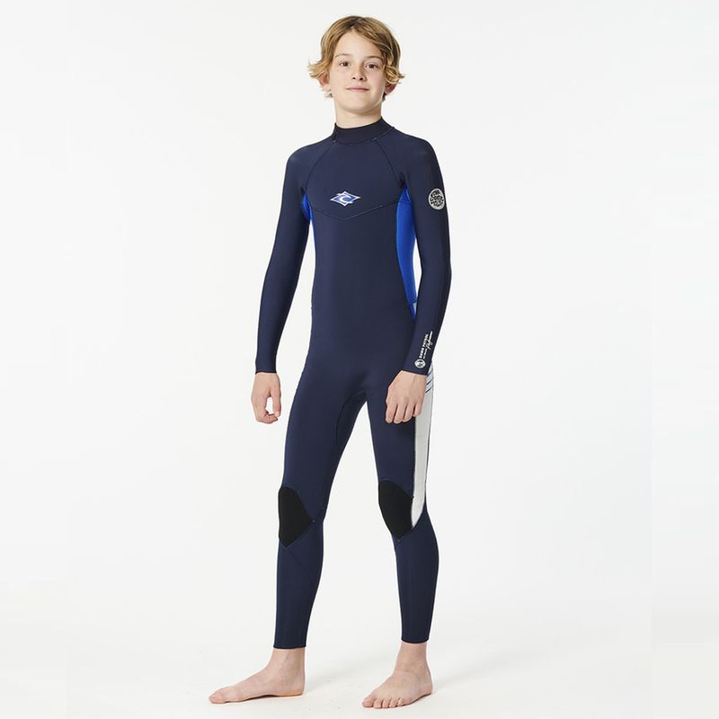 Rip Curl Junior 4/3 Dawn Patrol Back Zip Våtdrakt - Navy