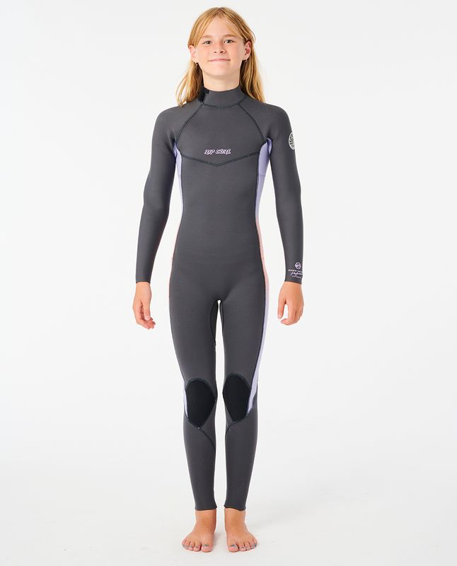 Rip Curl Junior 4/3 Dawn Patrol Back Zip Våtdrakt - Charcoal