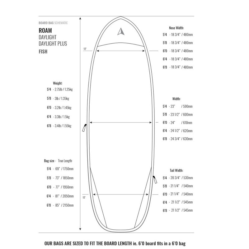 Roam - 6'8 Daylight Fish Hybrid Cover - Board Bag