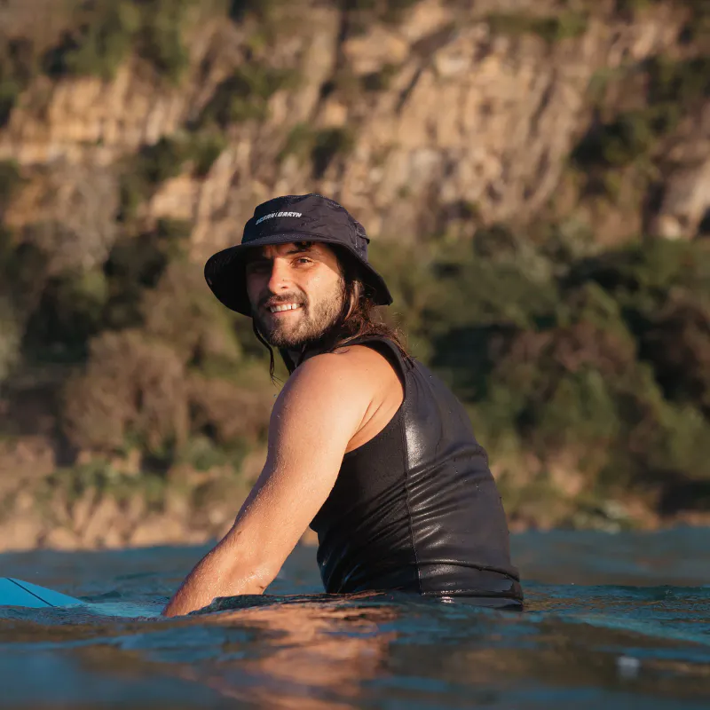 O & E - G-Land Soft Peak Surf Hat - Black
