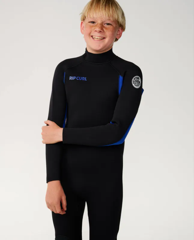 Rip Curl Junior - 4/3 Trad - Back Zip Våtdrakt - Black / Blue